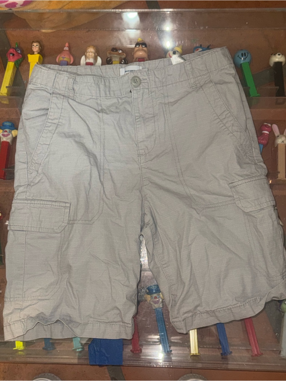 Old Navy Boys Light Gray Cargo Shorts - Neutral Casual